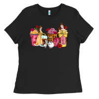 Black princess cartoon coffee cups Ladies Tee - Zillion Design Studio