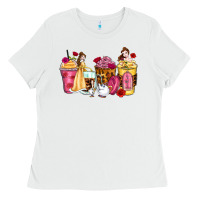 White princess cartoon coffee cups Ladies Tee - Zillion Design Studio