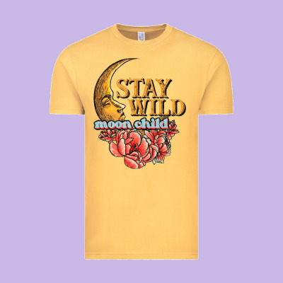 Stay Wild Moon Child Vintage Tee Designed By Jahusdesignshop