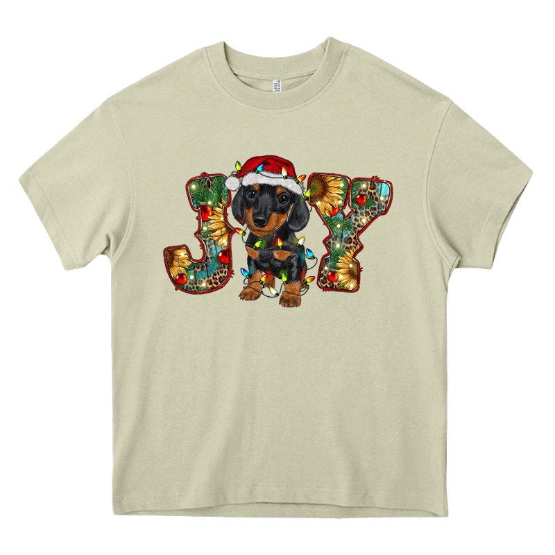 Dachshund Puppy Christmas Joy Heavy Core Tee by RanaPortraitStore | Teevron