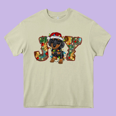 Dachshund Puppy Christmas Joy Heavy Core Tee Designed By Ranaportraitstore