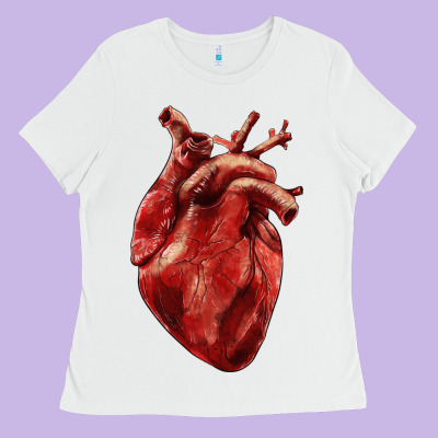 Anatomical Heart Ladies Tee Designed By Ranaportraitstore