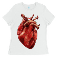 White Anatomical heart Ladies Tee - RanaPortraitStore