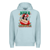 Blue Mist Mama Chingona Skull Premium Hoodie - texasbilliewilder