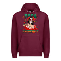 Burgundy Mama Chingona Skull Premium Hoodie - texasbilliewilder