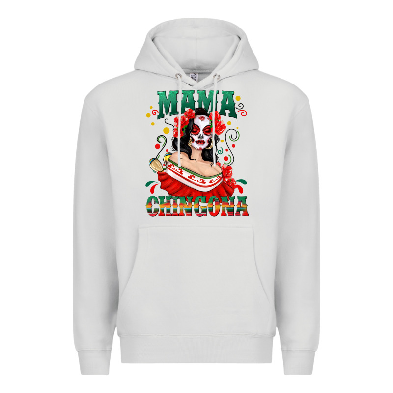 Mama Chingona Skull Premium Hoodie by texasbilliewilder | Teevron
