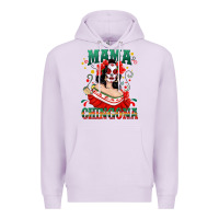 Lilac Mama Chingona Skull Premium Hoodie - texasbilliewilder