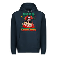 Navy Mama Chingona Skull Premium Hoodie - texasbilliewilder