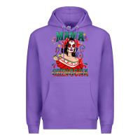Purple Mama Chingona Skull Premium Hoodie - texasbilliewilder