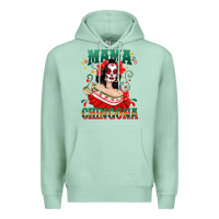 Seafoam Mama Chingona Skull Premium Hoodie - texasbilliewilder