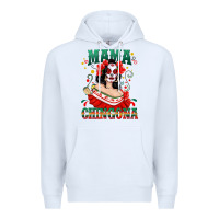 White Mama Chingona Skull Premium Hoodie - texasbilliewilder