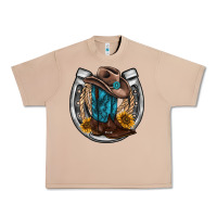 Burro western horseshoe boots hat rope sunflower Urban Heavy Tee - AdoDesignShop
