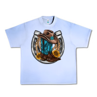 Grape Ice western horseshoe boots hat rope sunflower Urban Heavy Tee - AdoDesignShop