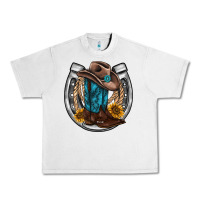 Lunar Rock western horseshoe boots hat rope sunflower Urban Heavy Tee - AdoDesignShop