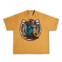 Peanut Butter western horseshoe boots hat rope sunflower Urban Heavy Tee - AdoDesignShop