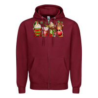 Burgundy elf coffee cups Zipper Hoodie - MaliasSmallBusiness