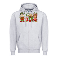 Heather Grey elf coffee cups Zipper Hoodie - MaliasSmallBusiness