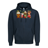 Navy elf coffee cups Zipper Hoodie - MaliasSmallBusiness
