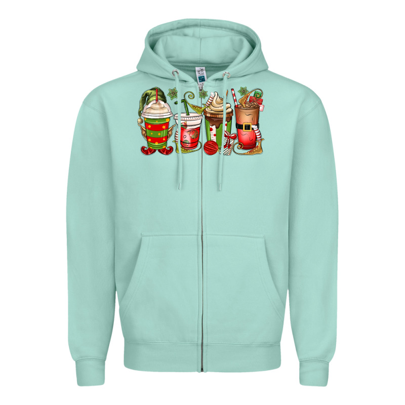 Elf Coffee Cups Zipper Hoodie by MaliasSmallBusiness | Teevron