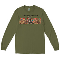 Army Green life is better with a pittie Long Sleeve Tee - JahusDesignShop
