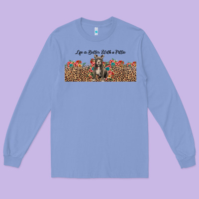 Life Is Better With A Pittie Long Sleeve Tee Designed By Jahusdesignshop