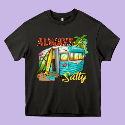 Always Salty With Caravan Heavy Core Tee Designed By Texasbilliewilder