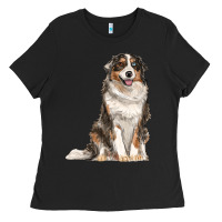 Black Australian shepherd Ladies Tee - RanaPortraitStore