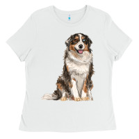 White Australian shepherd Ladies Tee - RanaPortraitStore