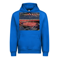 Cobalt American flag stitches Urban Hoodie - CowGirlArtShop