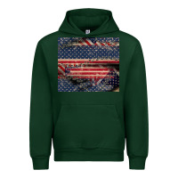Forest Green American flag stitches Urban Hoodie - CowGirlArtShop