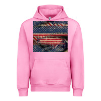 Fuchsia Pink American flag stitches Urban Hoodie - CowGirlArtShop