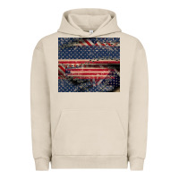 Pigment French Oak American flag stitches Urban Hoodie - CowGirlArtShop