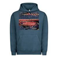 Pigment Midnight Navy American flag stitches Urban Hoodie - CowGirlArtShop