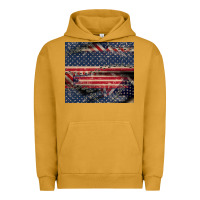 Pigment Peanut Butter American flag stitches Urban Hoodie - CowGirlArtShop