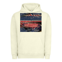 Pigment Pistachio American flag stitches Urban Hoodie - CowGirlArtShop