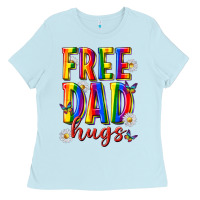 Baby Blue free dad hugs Ladies Tee - texasbilliewilder