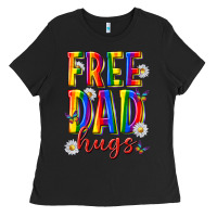 Black free dad hugs Ladies Tee - texasbilliewilder