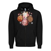 Black christmas pan dulce Zipper Hoodie - MaliasSmallBusiness