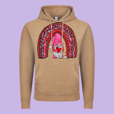 Valentines Gnomies Rainbow Vintage Hoodie Designed By Jahusdesignshop