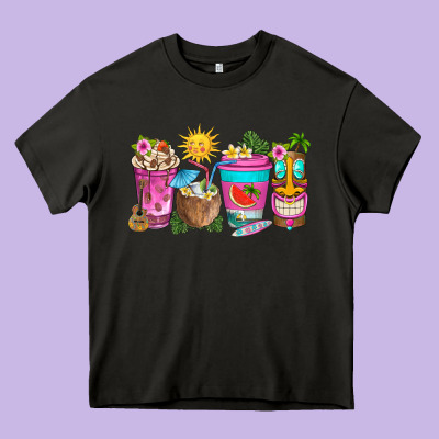 Aloha Coffe Cups Heavy Core Tee Designed By Texasbilliewilder