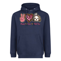 Navy Peace Love Shih Tzu Heavyweight Hoodie - Bettercallsaul