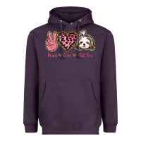 Plum Peace Love Shih Tzu Heavyweight Hoodie - Bettercallsaul