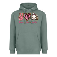 Sage Peace Love Shih Tzu Heavyweight Hoodie - Bettercallsaul