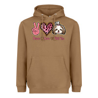 Peace Love Shih Tzu Heavyweight Hoodie | Teevron