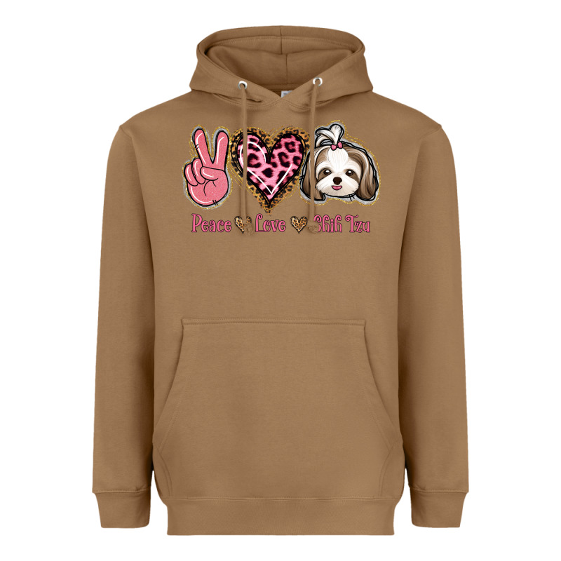 Peace Love Shih Tzu Heavyweight Hoodie by Bettercallsaul | Teevron
