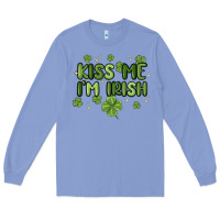 Colony Blue kiss me i'm irish Long Sleeve Tee - MaliasSmallBusiness