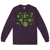 Plum kiss me i'm irish Long Sleeve Tee - MaliasSmallBusiness
