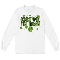 White kiss me i'm irish Long Sleeve Tee - MaliasSmallBusiness