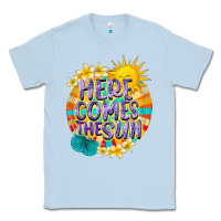 Dusty Blue Here comes the sun Classic Tee - NancyCooperArtShop