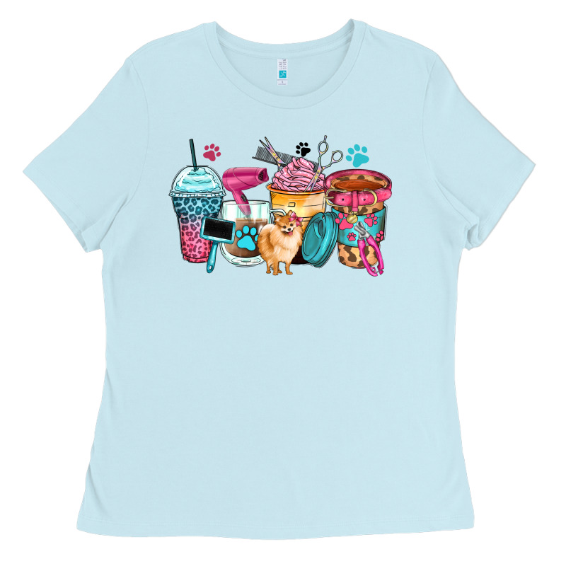 Pet Groomer Coffee Cups Ladies Tee by Zillion Design Studio | Teevron